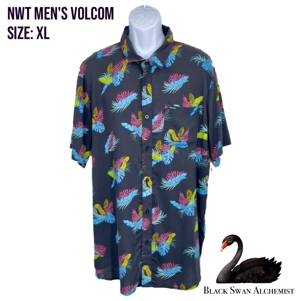 NWT Mens Volcom Short Sleeve Button Down XL Highball SS Woven